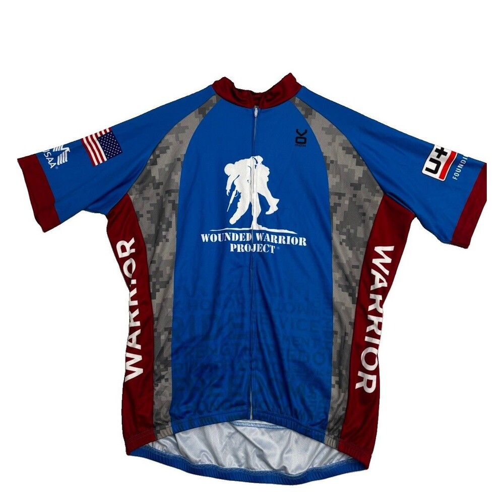 Wounded Warrior Project Cycling Jersey Mens XL Full Zip Bike Shirt Soldier Ride
